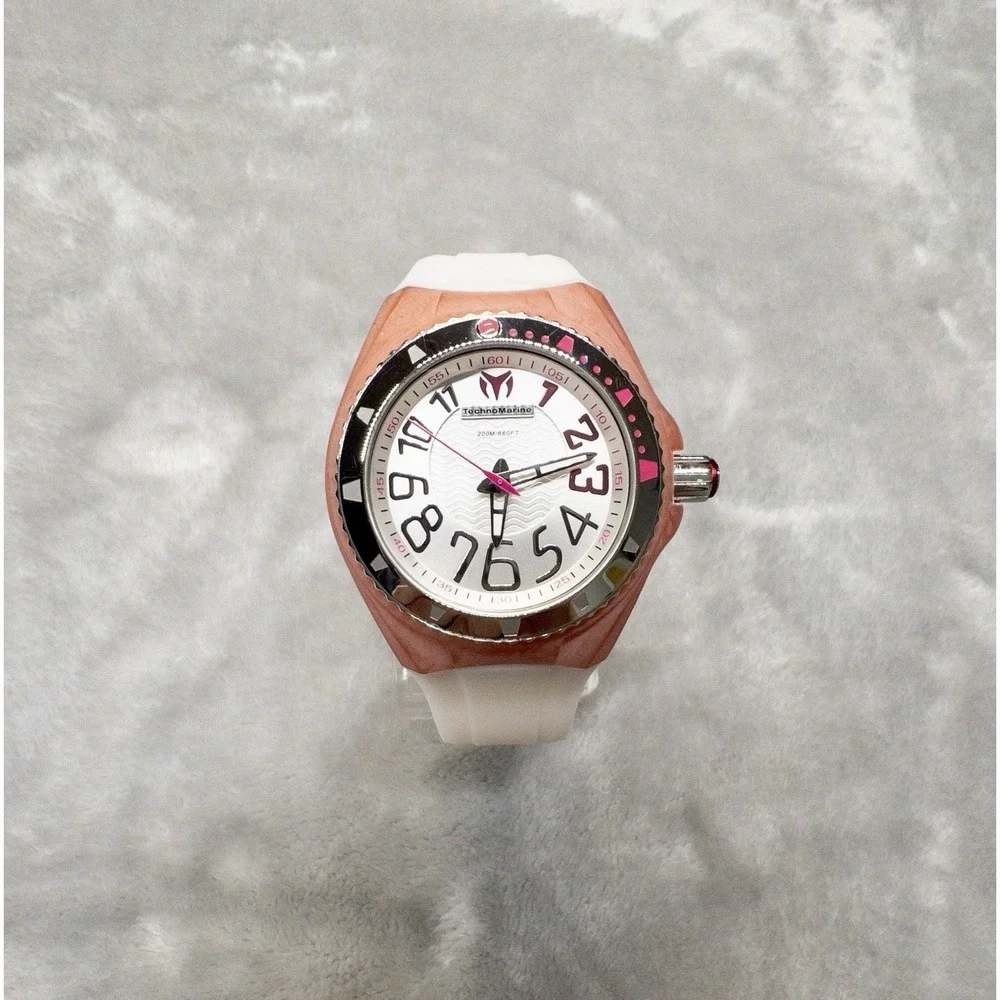 Technomarine Cruise Pink White 41mm Divers Watch Womens TM-110058